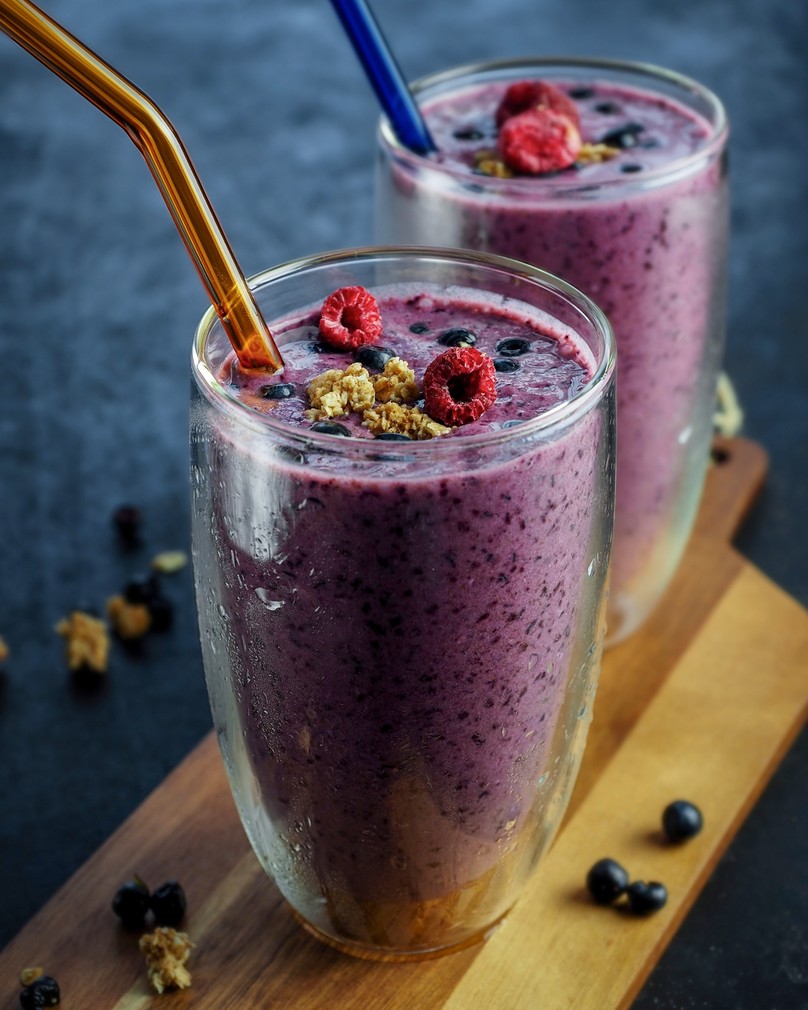 Borówkowo bananowe smoothie